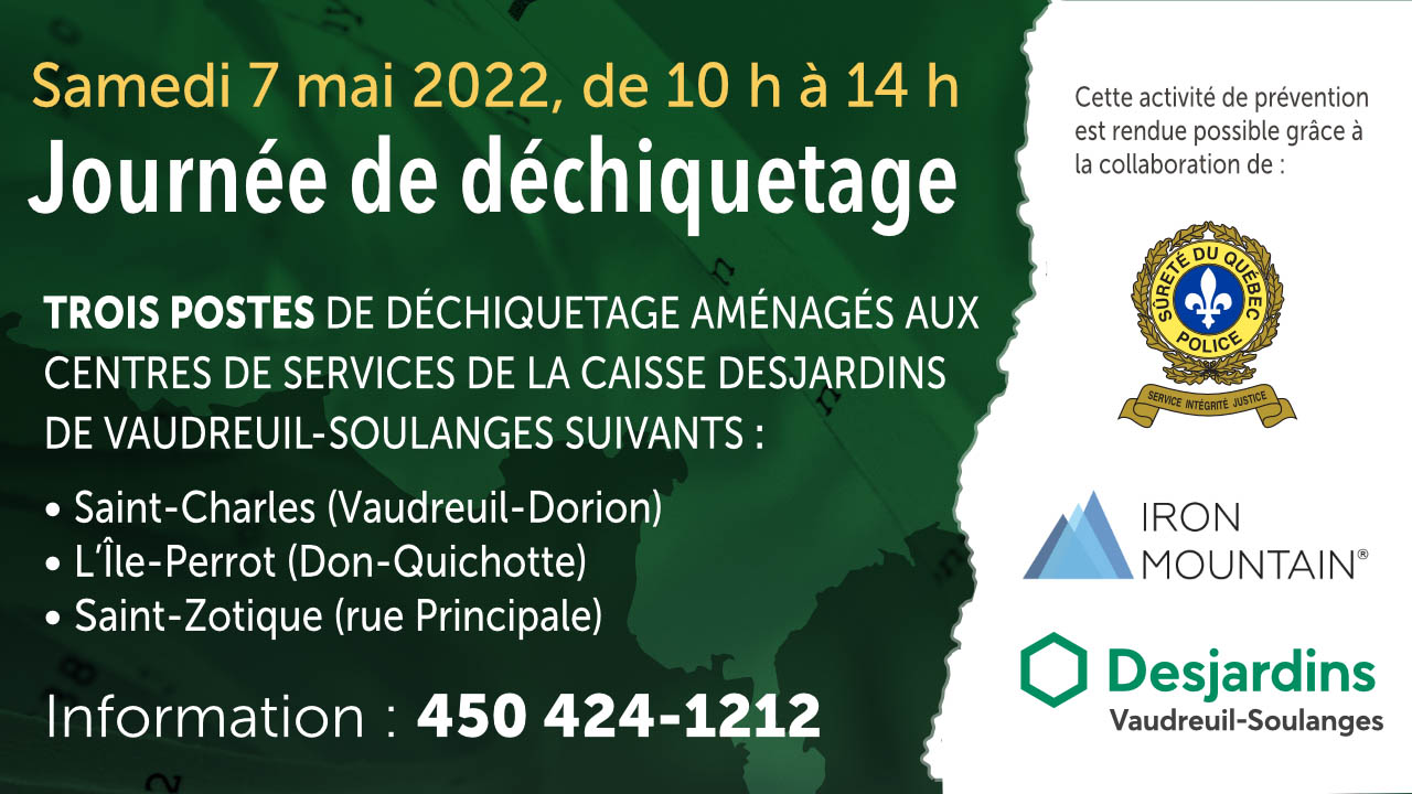Caisse Desjardins Vaudreuil-Soulanges - Journée déchiquetage 2022
